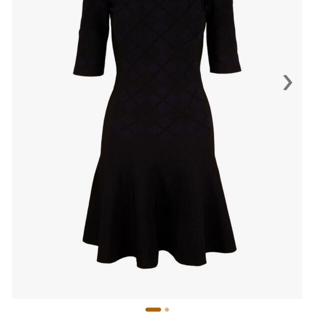 Giorgio Armani- Black Fit-and-Flare Women's Dress argyle sz 38 /us 2 sm